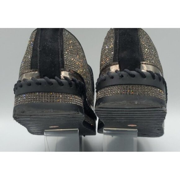 MUGUAN COMPANY 1997 Black Silver Jeweled Slip On Flats Size 250 = 8,5 US - Picture 9 of 11